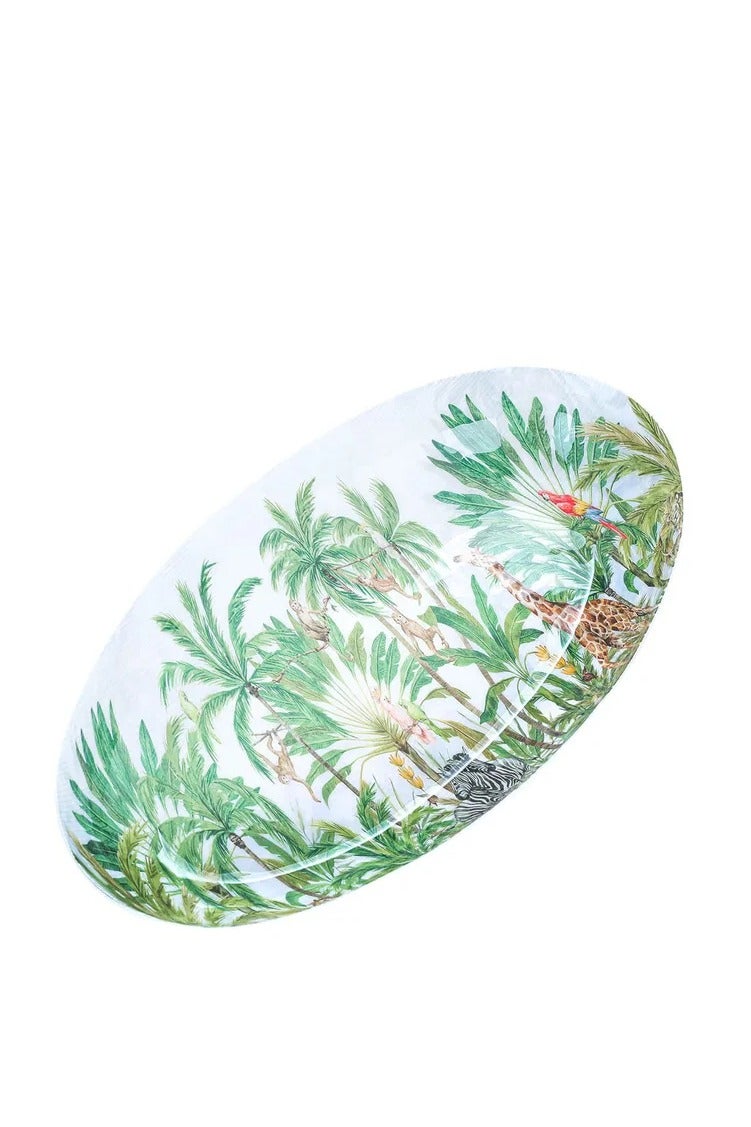 Alsaif Gallery Al Saif Gallery porcelain dessert serving dish, 29.5 x 16.5 x 3.5 cm, green-white - Image 2