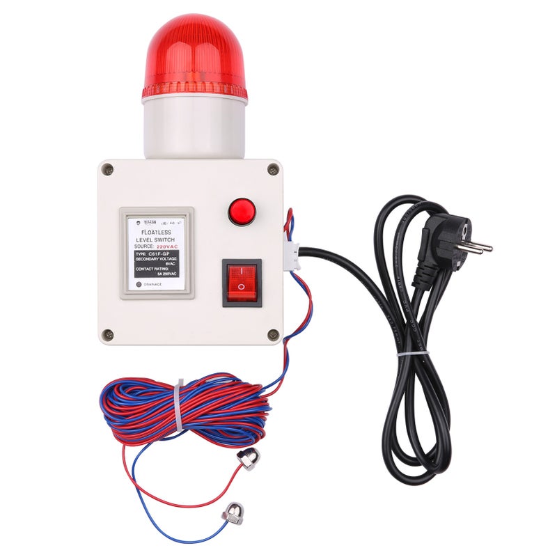 Water Level Indicator Alarm Water Level Alarm Sensor Waterline Indicating Alarm Low or High Water Level Sensor Alarm with Silencer Switch - Image 1