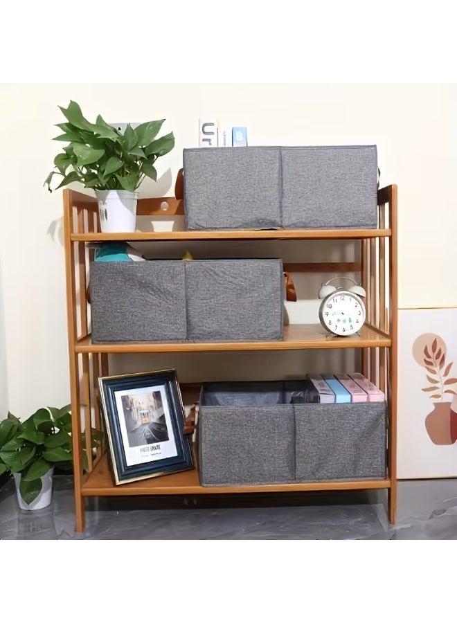 كيتشينو 2 قطع من صناديق التخزين القابلة للطي الكبيرة مع مقابض مزدوجة - منظم قماش متين للملابس، البناطيل، الملابس الداخلية والجوارب - حل تنظيم المنزل الموفر للمساحة لخزانة الملابس، الخزانة والأغراض الأساسية، تخزين منظم الملابس، صناديق - Image 4