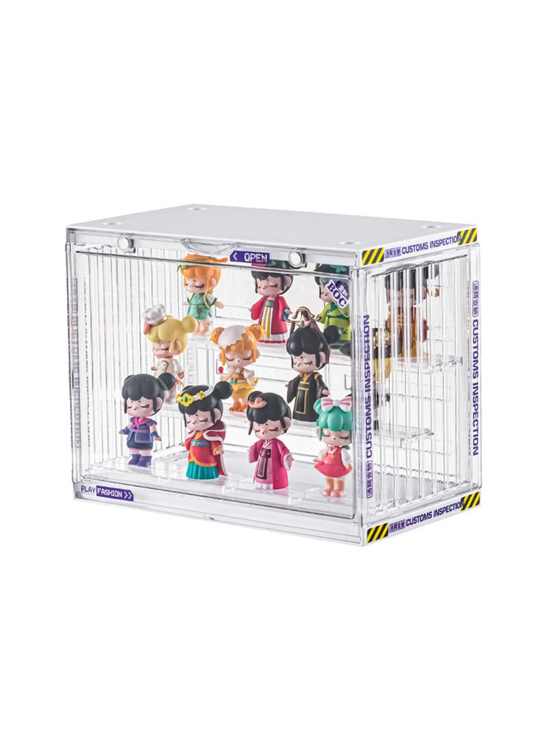 Hihonor Acrylic Display Case Stand for Figures Unique Design 3 Tier, Display Box for Collectibles, Stackable Dustproof Clear Display Stand for Pop Mart Action Figures, clear - Image 1