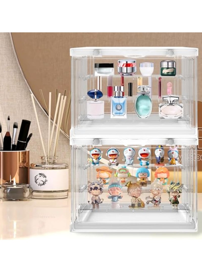 Hihonor Acrylic Display Case Stand for Figures Unique Design 3 Tier, Display Box for Collectibles, Stackable Dustproof Clear Display Stand for Pop Mart Action Figures, clear - Image 3