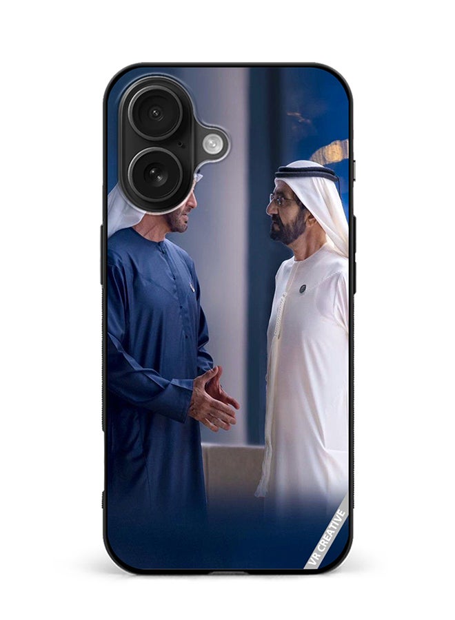 Protective Case Cover For Apple iPhone 16 Sheikh Mohamed Bin Zayed Al Nahyan And Sheikh Mohammed Bin Rashid Al Maktoum Design Multicolour