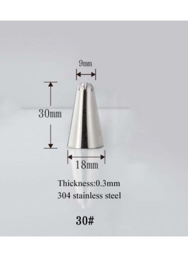 NIBEMINENT - Cake Decorating Piping Nozzle Silver 30x9x18mm - Image 1
