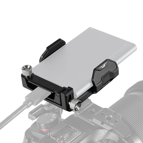 Tilta Universal SSD Drive Holder V2 - Black | Compatible with Most Camera Cages via 1/4"-20 Threads | Extendable Cable Clamp | Rubber Protection | Lightweight, Durable, & Portable - Image 1