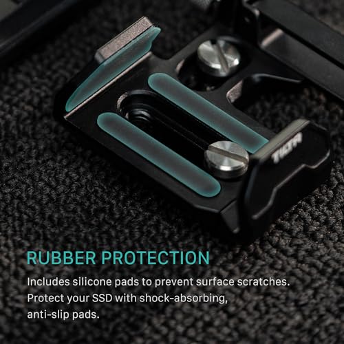 Tilta Universal SSD Drive Holder V2 - Black | Compatible with Most Camera Cages via 1/4"-20 Threads | Extendable Cable Clamp | Rubber Protection | Lightweight, Durable, & Portable - Image 5