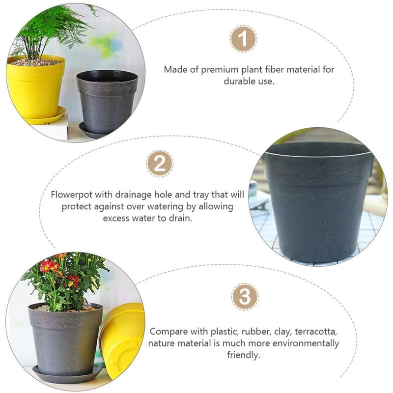 Large Biodegradable Plant Pot with Saucer Set for Indoor Office Succulents - Image 4