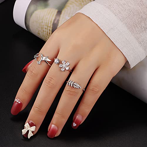 Tamhoo 12 Pcs Rose Gold Rings for Women Knuckle Rings Set - Engagement Rings for Women - Cubic Zirconia Rings for Teen Girls - Stackable Rings for Women Finger Rings- Pack of Silver Rings for Teens - Image 2