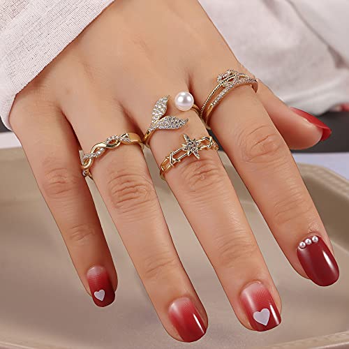 Tamhoo 12 Pcs Rose Gold Rings for Women Knuckle Rings Set - Engagement Rings for Women - Cubic Zirconia Rings for Teen Girls - Stackable Rings for Women Finger Rings- Pack of Silver Rings for Teens - Image 4