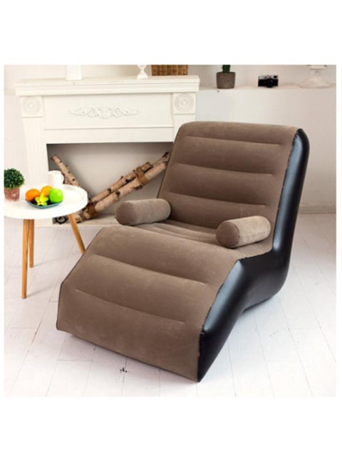 Lazy Sofa Inflatable Deck Camping Chair Flocking Backrest Couch with Air Pump