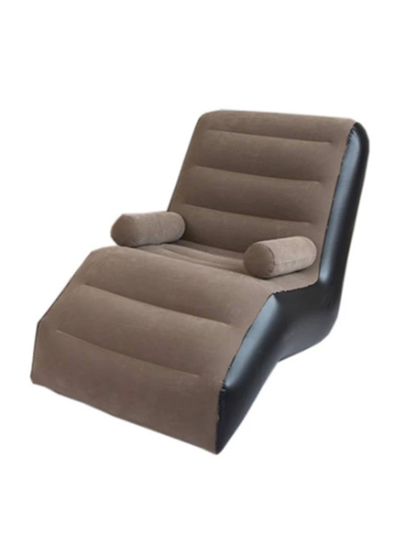 Lazy Sofa Inflatable Deck Camping Chair Flocking Backrest Couch with Air Pump