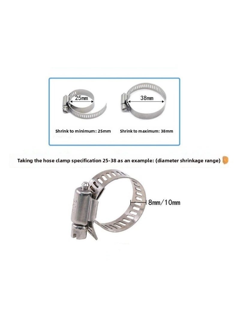 Ucanbe 129PCS Stainless Steel Adjustable Hose Clamp Set Universal Pipe Clamps Heavy Duty Hose Clips Assorted Sizes - Image 3