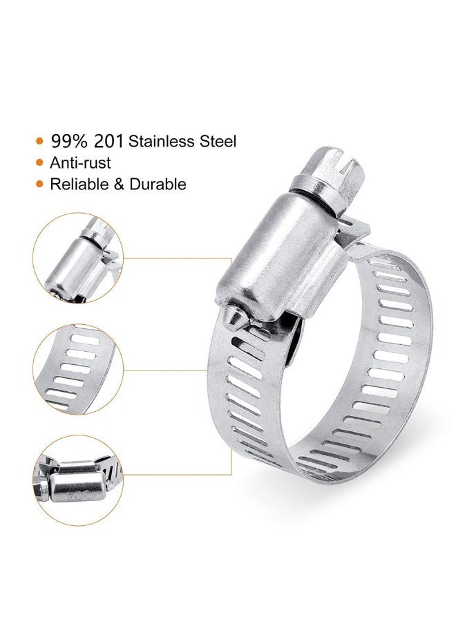 Ucanbe 129PCS Stainless Steel Adjustable Hose Clamp Set Universal Pipe Clamps Heavy Duty Hose Clips Assorted Sizes - Image 5