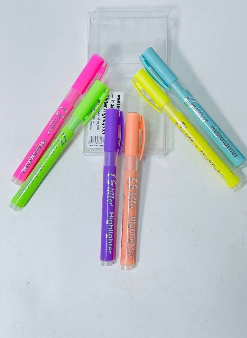 مجموعة أقلام تمييز ملونة أقلام لامعة بألوان متنوعة العلبة: 6 أقلام - Image 3