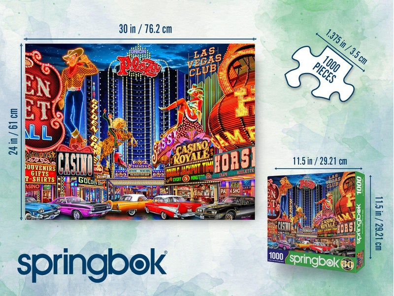 Springbok Viva Las Vegas 1000 Piece Jigsaw Puzzle for Adults- Colorful Travel Puzzle- Unique Cut Pieces - Made in USA - Image 4
