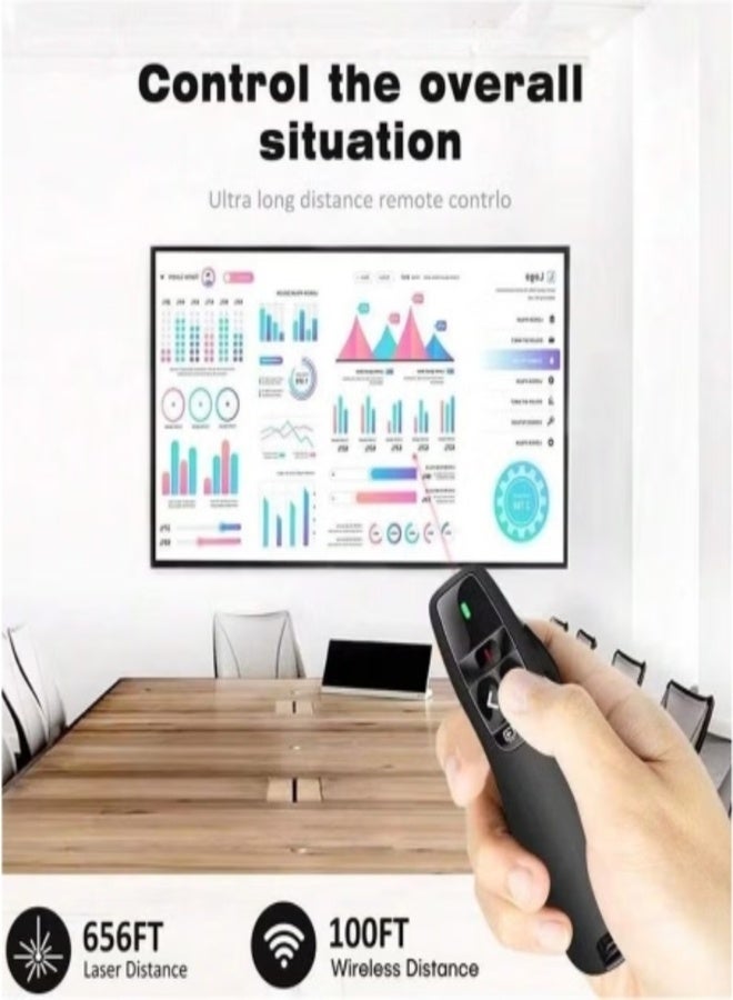 Wireless Presenter Remote Controller R400 – 2.4GHz USB Presentation Clicker with Red Laser - Image 5