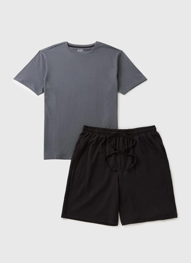 Matalan Charcoal Basic Short Pyjama Set