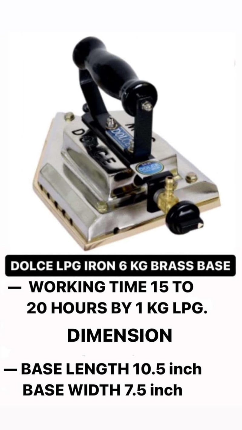 Cobtech DOLCE LP GAS LAUNDRY IRON 6 kg weight BRASS BASE 11x8  - Image 3