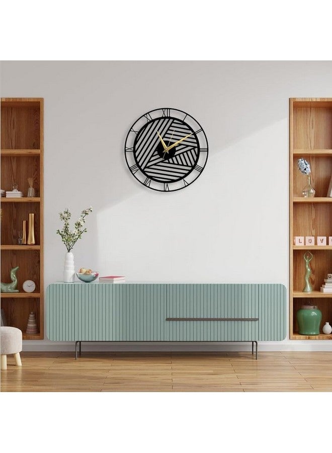 Cartvilla Cartvilla Antique Zig Zag Pattern Metal Wall Clock 15.5 Inch, Designer Stylish Clock for Living Room, Bedroom, Office, Kitchen, Home and Hall Big Size Modern Wall Watch for Home Decor (Black) - Image 4