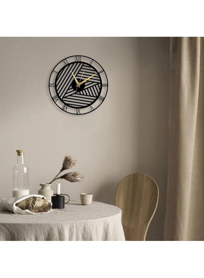 Cartvilla Cartvilla Antique Zig Zag Pattern Metal Wall Clock 15.5 Inch, Designer Stylish Clock for Living Room, Bedroom, Office, Kitchen, Home and Hall Big Size Modern Wall Watch for Home Decor (Black) - Image 5