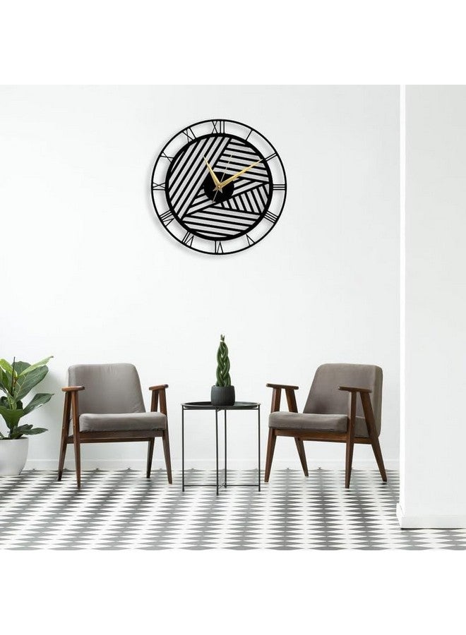 Cartvilla Cartvilla Antique Zig Zag Pattern Metal Wall Clock 15.5 Inch, Designer Stylish Clock for Living Room, Bedroom, Office, Kitchen, Home and Hall Big Size Modern Wall Watch for Home Decor (Black) - Image 3