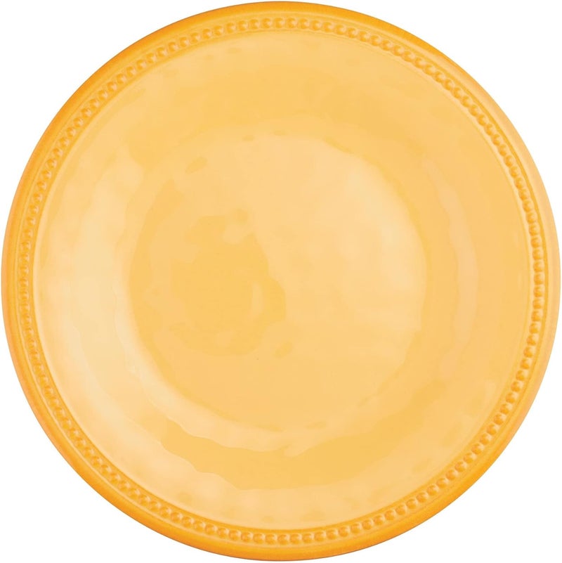 UPware 12 Piece Beaded Melamine Dinnerware Sets Outdoor Dishes Set Plates and Bowls Sets Service for 4 Yellow - Image 5