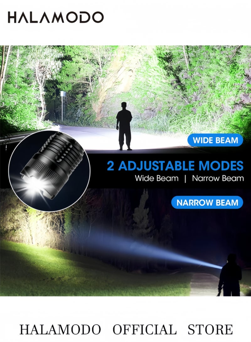 HALAMODO Rechargeable 99,000 High Lumens Flashlight, Bright LED Flash Light with 5 Modes, Powerful Waterproof Handheld Lintera for Camping Home - Image 5