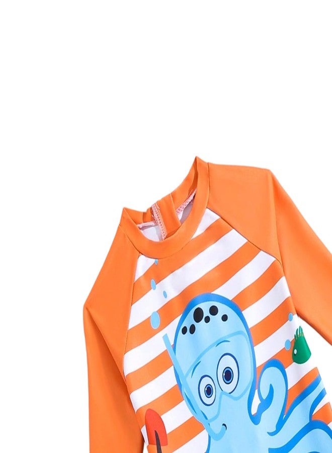 YAGATA Toddler Swimsuit Boy 2t Swim Suit Boys Bathing Suits Swimming Set for Little Orange 2-3T - Image 5