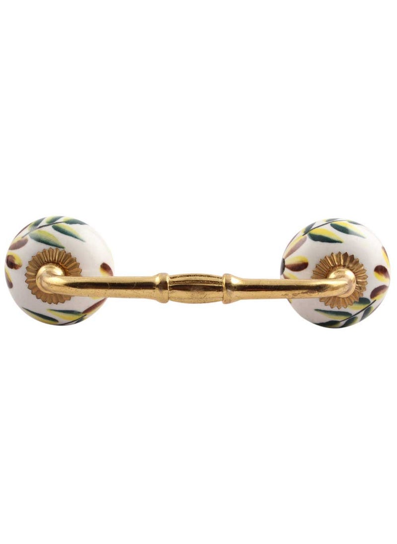 Indian-Shelf IndianShelf 1 Pack Olive Unique Drawer Handles Decorative Cabinet Pulls Gold Hardware 6 Hole to Hole BH377CK161  - Image 1