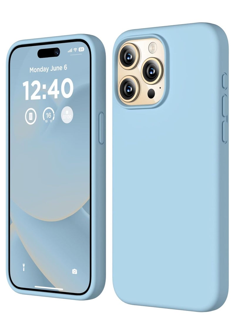 ELTRAZONE Compatible with iPhone 15 Pro Max Case, Liquid Silicone Case, Full Body Shockproof Protective Cover Slim Thin Phone Case with Soft Anti-Scratch Microfiber Lining, 6.7 inch-Baby Blue - Image 1