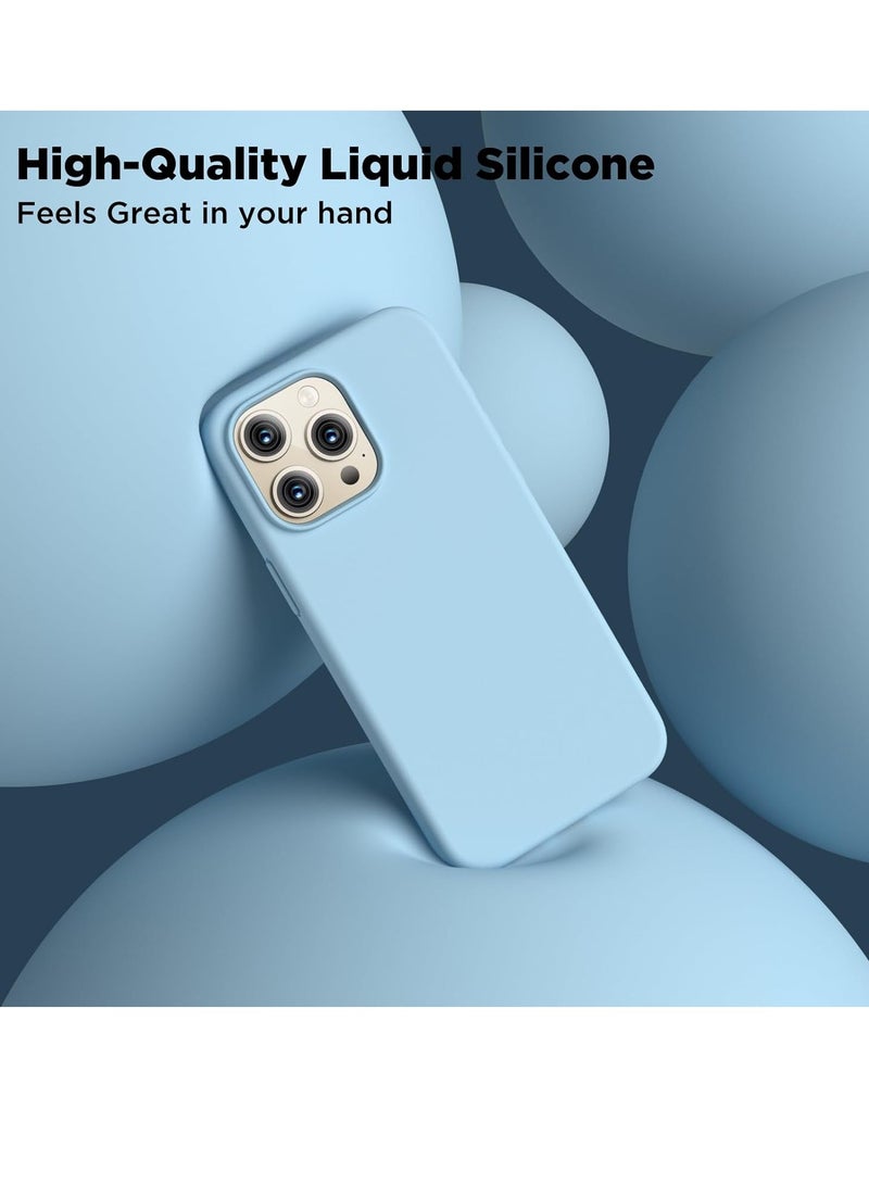 ELTRAZONE Compatible with iPhone 15 Pro Max Case, Liquid Silicone Case, Full Body Shockproof Protective Cover Slim Thin Phone Case with Soft Anti-Scratch Microfiber Lining, 6.7 inch-Baby Blue - Image 5