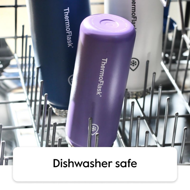 ThermoFlask زجاجة ماء ستانلس ستيل معزولة بالفراغ بسعة 40 أونصة من ثيرمو فلاسک، جدار مزدوج، مع غطاء فوهة وقشة، كوبالت - Image 4