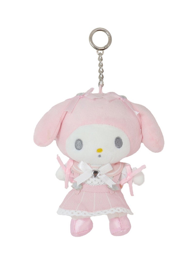 (Pink Melody)12cm Creative Cartoon Bow Skirt Series Plush Doll Backpack Key Pendant - Image 1