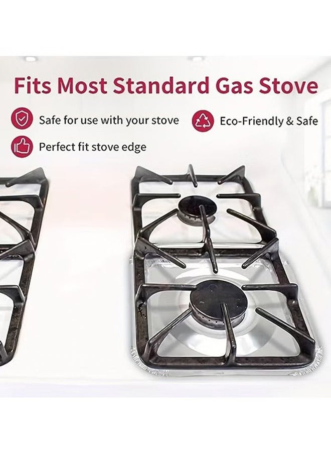 12 Pcs Gas Stove Burner Cover, Disposable Aluminum Stove Burner Lining, 8.5 "square Heat-resistant Gas Stove Protector, Thick Stove Top Cover For Gas Burners, Kitchen Tools, Kitchen Supplies - Image 5