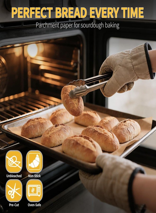 Piszvbej 200 Pcs Parchment Paper for Sourdough Baking, 12x16 Inches Unbleached Precut Parchment Paper Sheets, Fit for Half Sheet Pans, Non-Stick and Easy Cleanup, Sourdough Bread Baking Supplies for Oven - Image 2