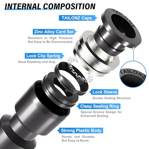 TAILONZ PNEUMATIC Black Straight 1/4 inch Tube OD Push to Connect Tube Fittings Push Lock PU-1/4 (Pack of 10) - Image 4