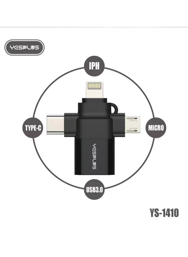 YESPLUS YS-1410 OTG 3-in-1 USB 3.0 High-Speed Expansion Adapter Converter - Image 2