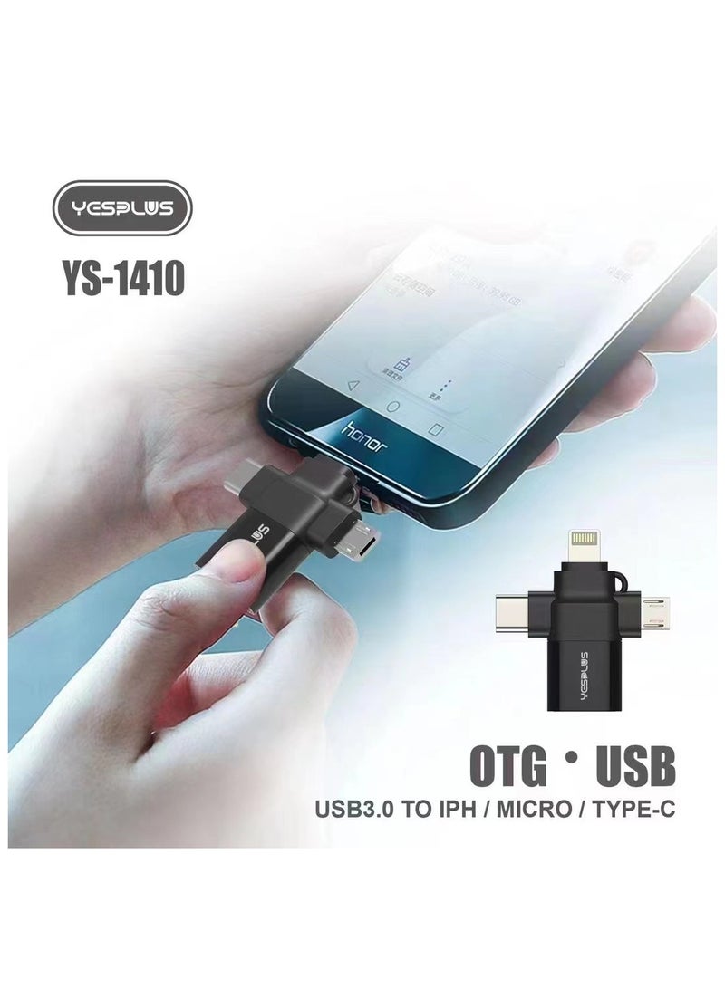 YESPLUS YS-1410 OTG 3-in-1 USB 3.0 High-Speed Expansion Adapter Converter - Image 4