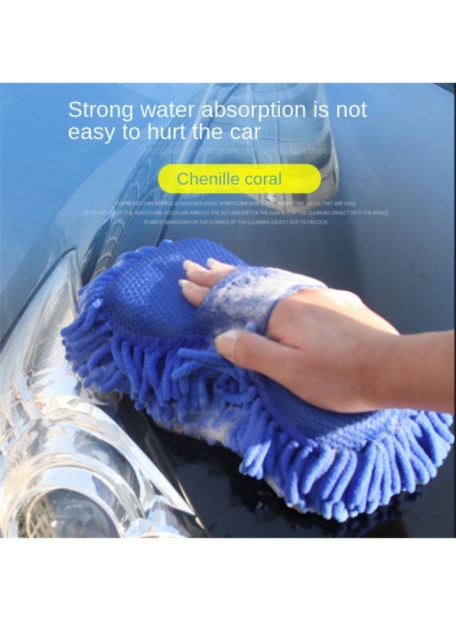 Large Chenille Car Wash Sponge Block, Cleaning Sponge Block, Coral Fleece Car Wash Sponge - Image 2