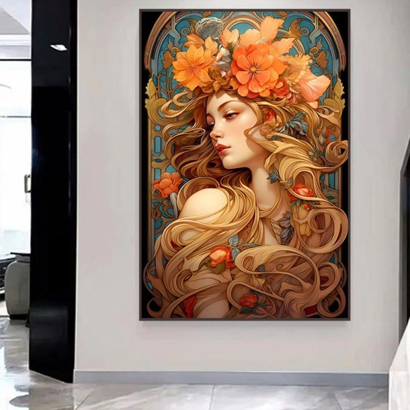 ماركتنا لوحة قماشية بتصميم تجريدي مع برواز مجوف مقاس (120x80) قطعة واحدة - Image 1