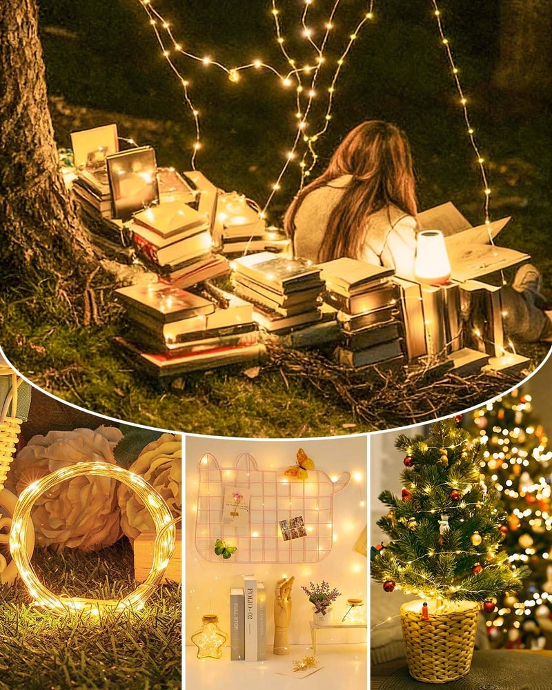 BOSSERN 4 Pack 60 LED Fairy Lights Battery Operated with Timer, 20FT Waterproof Twinkle Lights Indoor Outdoor, Cuttable String Lights for Bedroom, Wedding, DIY, Centerpiece, Christmas Decorations (Warm White) - Image 5