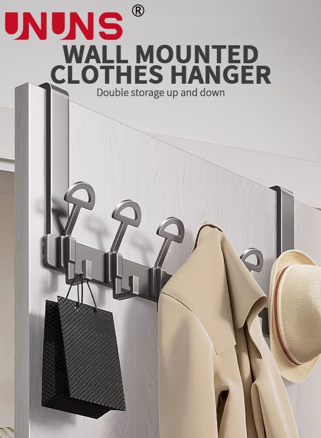 UNUNS Over The Door Hooks,7 Hook Sturdy Door Hanger,Heavy Duty Easy to Install, for Bathroom,Bedroom,Kitchen,Hanging Towels,Coats - Image 2