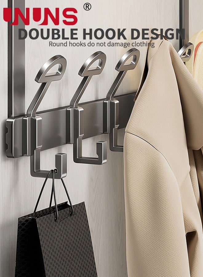 UNUNS Over The Door Hooks,7 Hook Sturdy Door Hanger,Heavy Duty Easy to Install, for Bathroom,Bedroom,Kitchen,Hanging Towels,Coats - Image 4