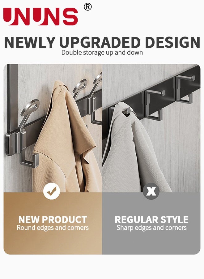 UNUNS Over The Door Hooks,7 Hook Sturdy Door Hanger,Heavy Duty Easy to Install, for Bathroom,Bedroom,Kitchen,Hanging Towels,Coats - Image 3