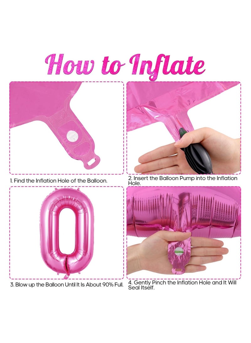 null - 40 Inch Pink Digit Helium Foil Birthday Party Balloons Number 0 - Image 1