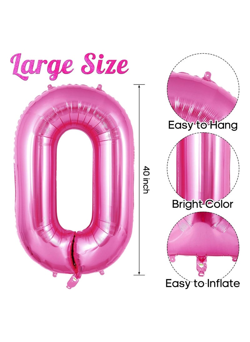 40 Inch Gold Digit Helium Foil Birthday Party Balloons Number 0  - Image 3