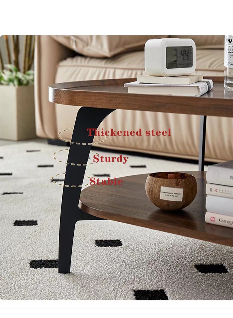 Generic Nordic Modern Simple Double-Layer Coffee Table Living Room Side Table Small Sofa Table Bedroom Bay Window Coffee Table Living Room Storage Table 100*60*48cm  - Image 4