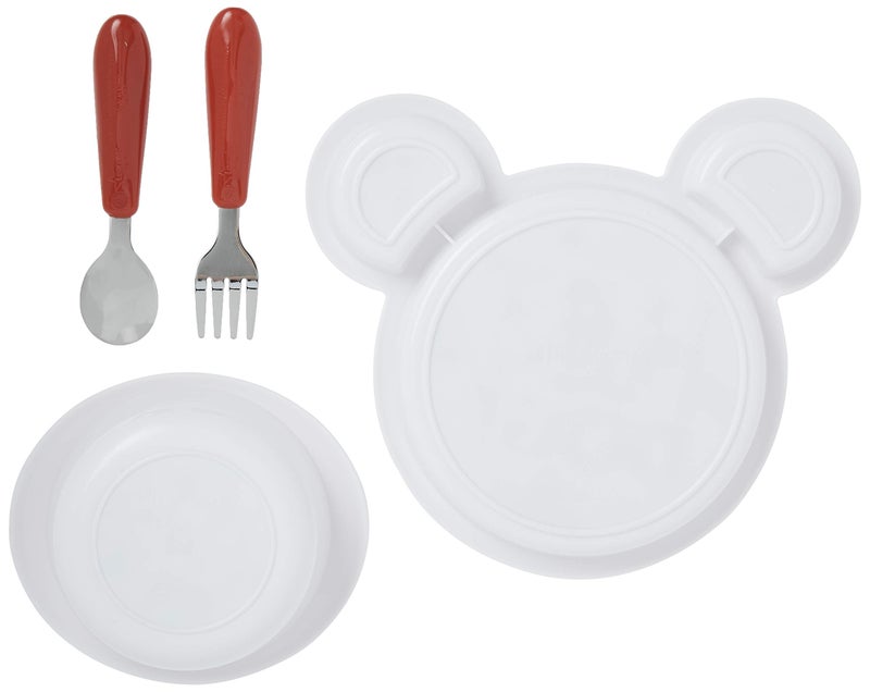 The First Years Disney Mickey Mouse Dinnerware Set - Toddler Plates and Toddler Utensils- 4 Count - Image 3
