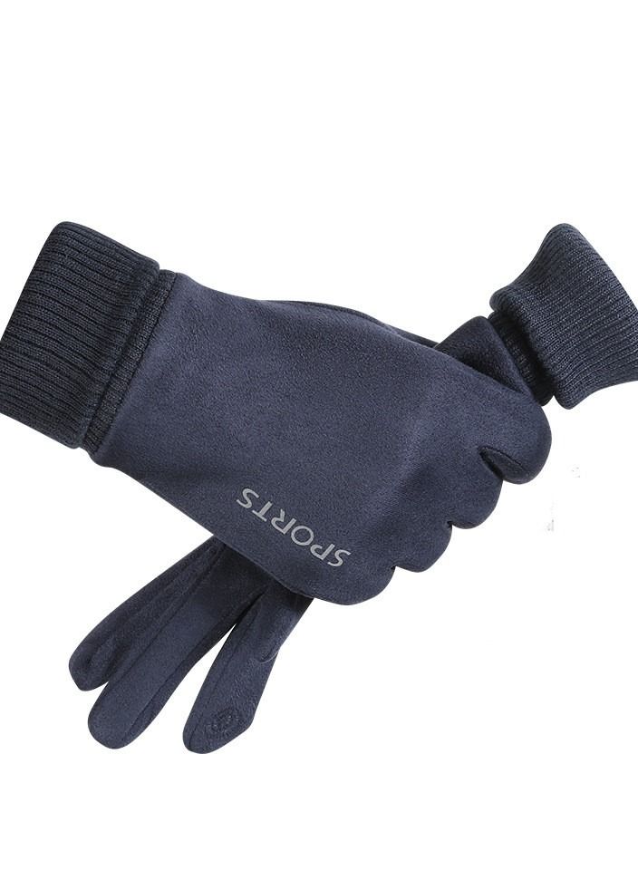 Golovejoy New Suede Outdoor Wind proof Anti slip Flip Finger Gloves For Riding 