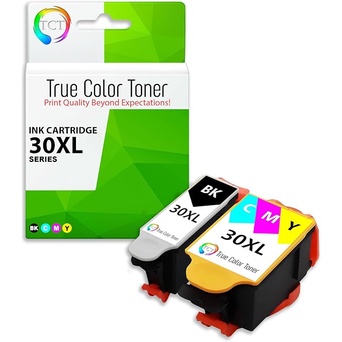TCT Compatible Ink Cartridge Replacement for Kodak 30XL 30 XL High Yield Works with Kodak ESP C110 C310 C315, Office 2150 Printers (Black, Tri-Color) - 2 Pack