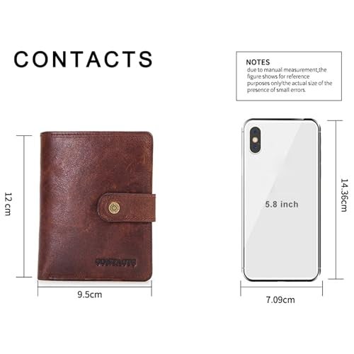 Contacts Men's Genuine Leather Wallet | RFID Blocking Wallet for Men's | 12 to 14 Card Slots Including 1 ID Window | 1 Zipper Coin Pocket, Brown…… - Image 5